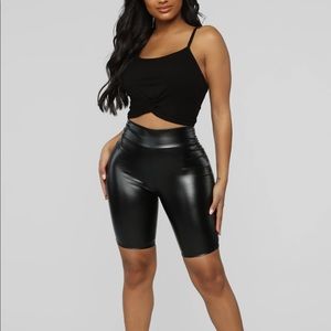 Not Your Ordinary Ruched Biker Shorts - Black